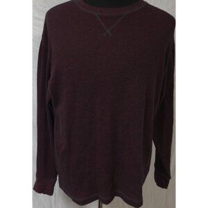 RedHead Men's Large Red Heather Base Layer Thermal Pullover Waffle Knit Shirt